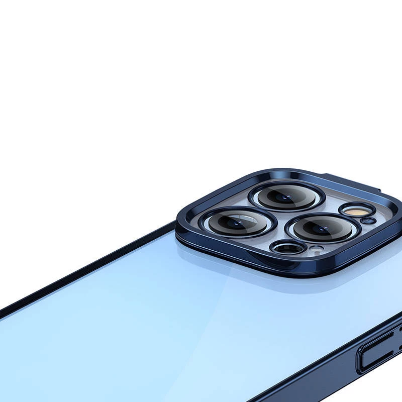 Apsauginis dėklas Baseus iPhone 14 Pro — skaidrus blizgantis mėlynas