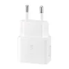 Sieninis USB-C įkroviklis Samsung EP-T2510 25W Baltas, universalus vidinis greitasis įkroviklis su PPS