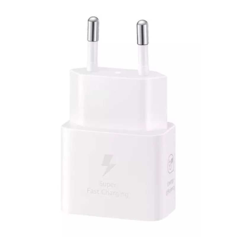 Sieninis USB-C įkroviklis Samsung EP-T2510 25W Baltas, universalus vidinis greitasis įkroviklis su PPS