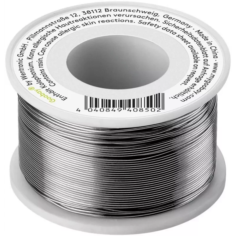 Litavimo viela GOOBAY bešvinė 0,56 mm 100 g – su fliuso šerdimi, Sn lydinys