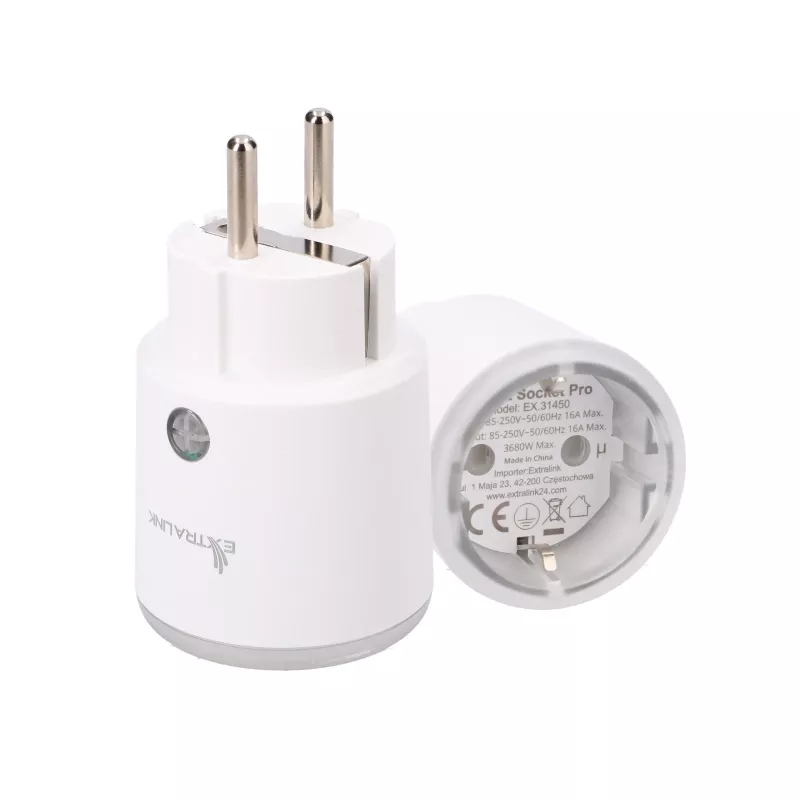 Extralink Smartlife Smart Socket SC Pro, Zigbee, Homekit, Tuya, 3680W išmanusis kištukas
