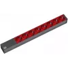 Bachmann 19'' 2m 8x Schuko H05VV-F 3G 1.00mm² maitinimo ilgintuvas, 8 kintamosios srovės lizdai, juoda, raudona
