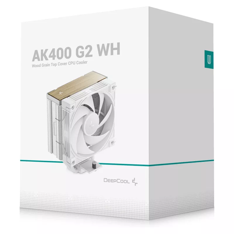 Oro aušintuvas DeepCool AK400 G2 WH, 120 mm ventiliatorius, maks. oro slėgis 3,33 mmH2O, 92×132×156 mm, balta