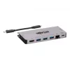 USB-C Dock - 4K HDMI, USB 3.2 Gen 1, USB-A Hub, GbE, atminties kortelė, 100W PD įkrovimas, nuimamas laidas U442-DOCK5D-GY