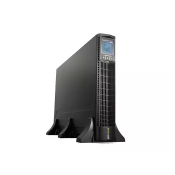 Nepertraukiamo maitinimo šaltinis Green Cell UPS15 — Internetinis dvigubos konversijos 3 kVA (2700 W), 6 kintamosios srovės lizdai, gryna sinusinė banga, LCD, bokštas, 6×12V/9Ah baterijos
