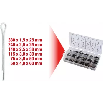 Splint Set ks tools 1000 Pieces 970.0330 — 1000 fiksuojamųjų kaištelių rinkinys