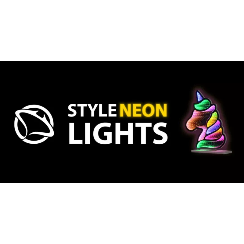 Neoninės lempos MANTA Style UNICORN MASNL134MT su tunelio efektu — dekoratyvinis LED skydas kambario apšvietimui