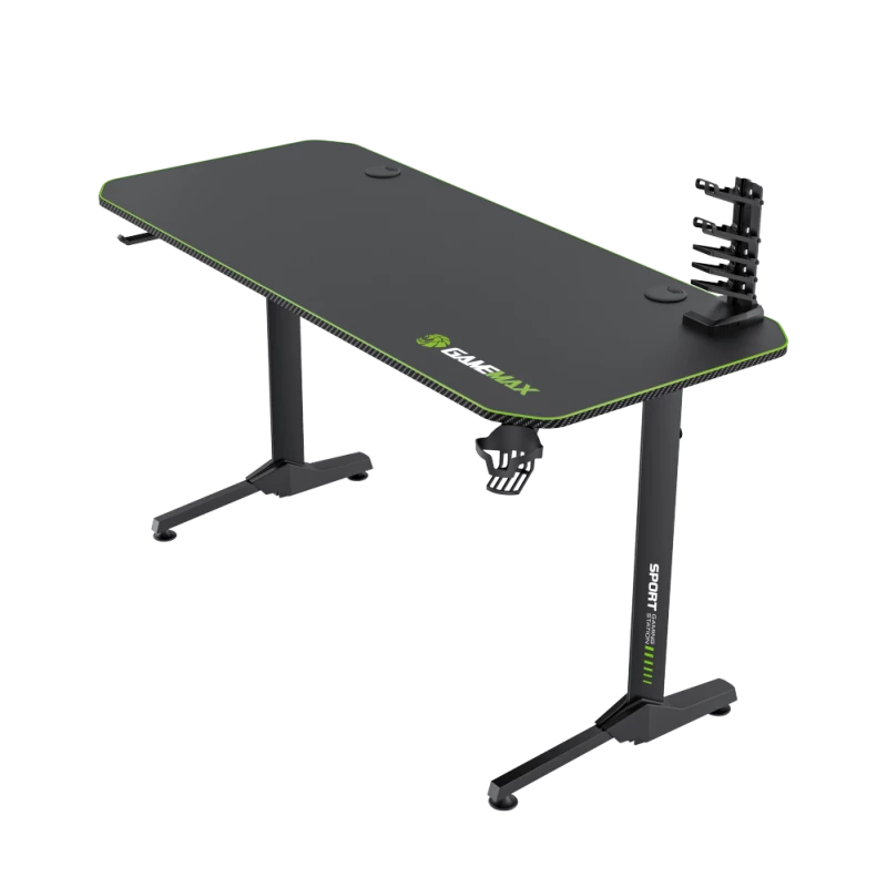 Stalas GameMax D140-CARBON – žaidimų/biuro stalas, neto svoris 20,5 kg, bruto matmenys 125×795×682 mm