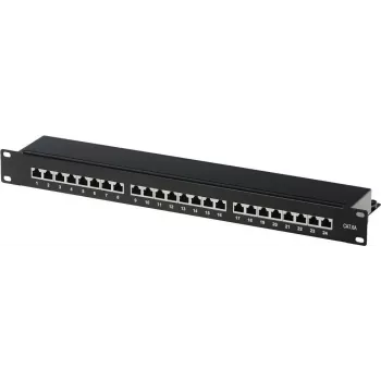 Patch panel helos 146868 — montuojamas į stelažą RJ-45 24 prievadai