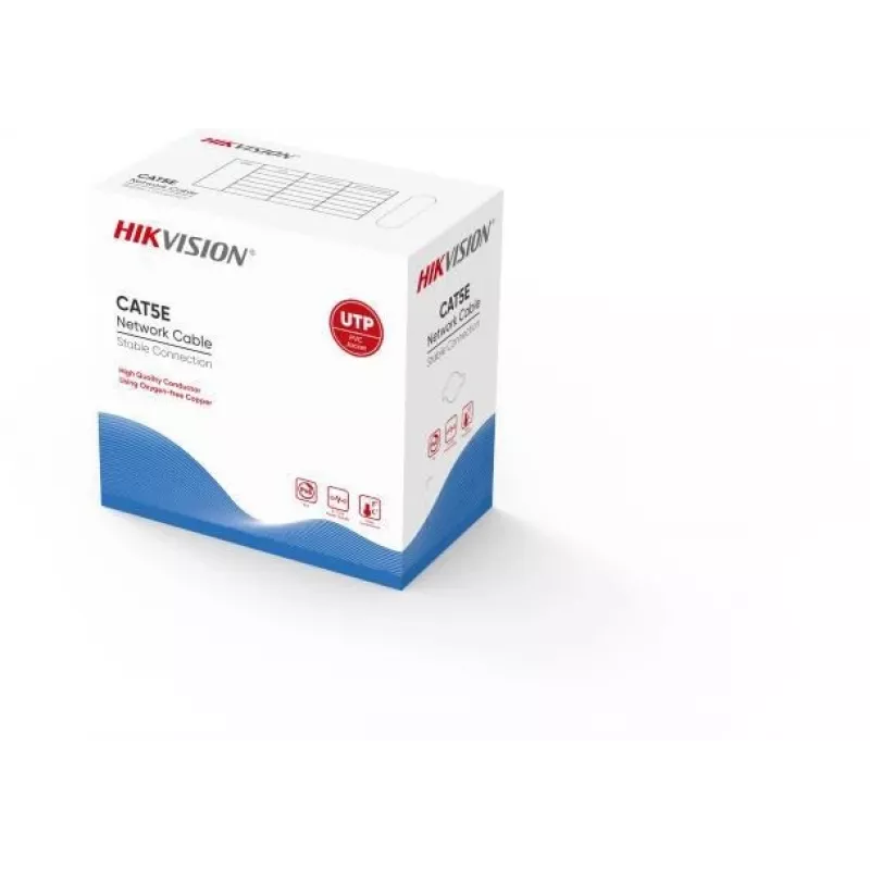 Tinklo kabelis Hikvision DS-1LN5EUEC7 pilkas 305 m UTP Cat5e vientisa gysla lauko LAN