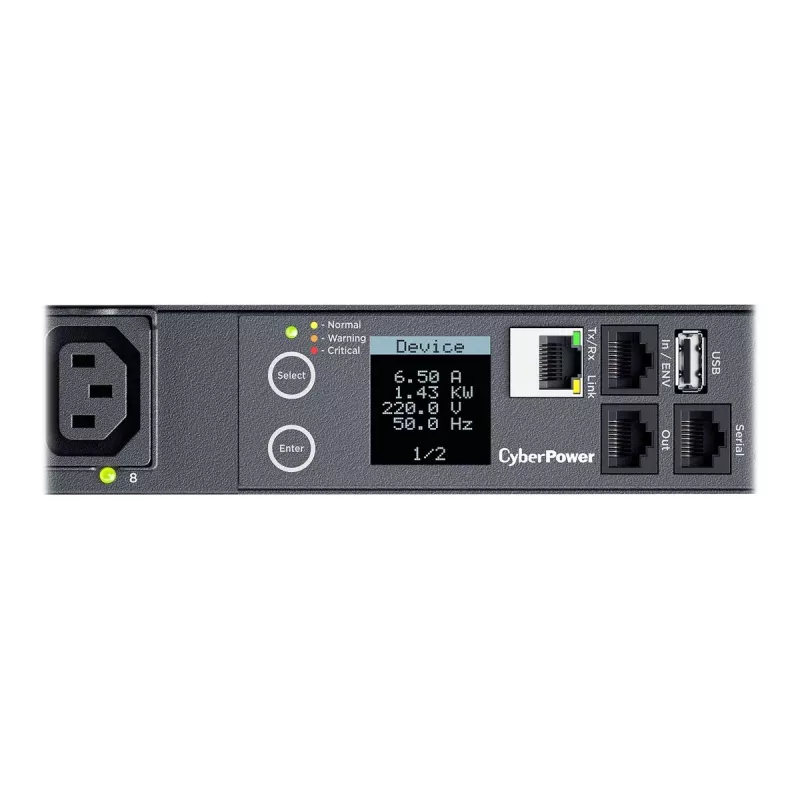CyberPower PDU41005 maitinimo paskirstymo įrenginys (PDU) 8 kintamosios srovės lizdai 1U juodas