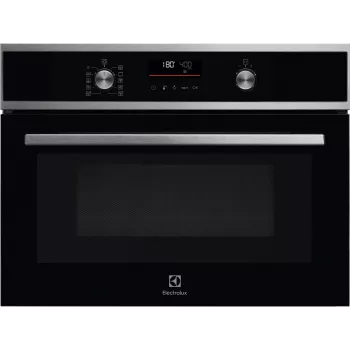 Įmontuojama orkaitė Electrolux EVL6E49X, kompaktiška 45 cm, metalinė, juoda, CombiQui