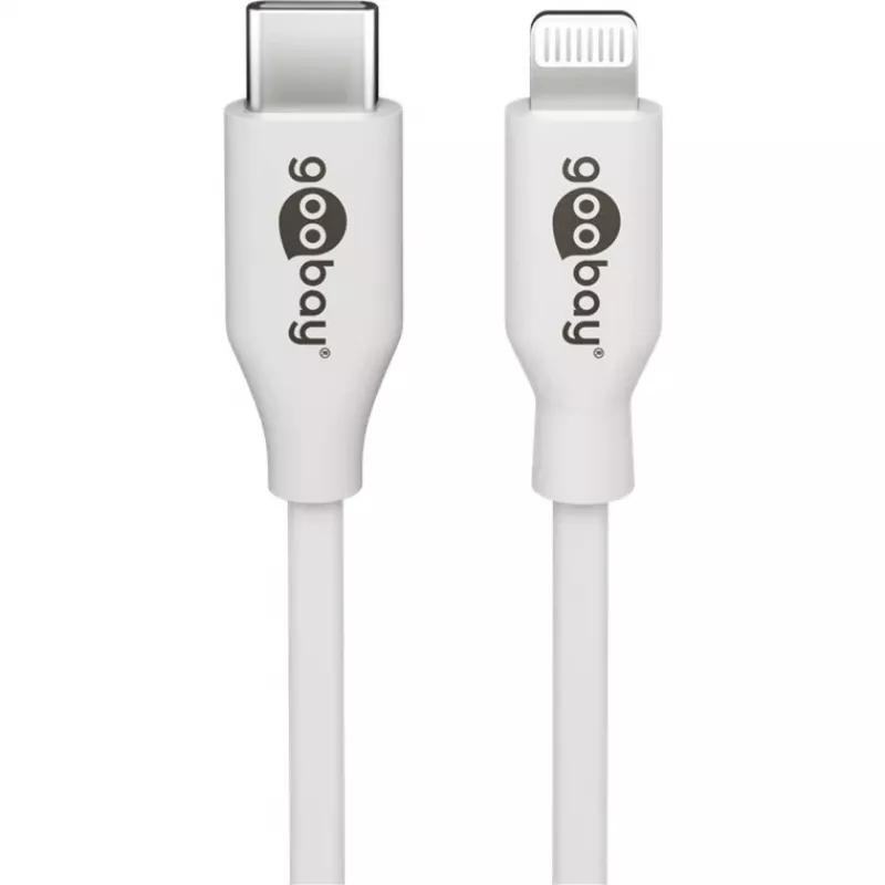 Apple Lightning / USB-C PD įkrovimo rinkinys 30 W, įkroviklis baltas, 1 m laidas, PD