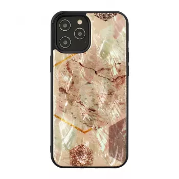 Apsauginis telefono dėklas iKins, skirtas „Apple iPhone 12 Pro Max“ – rožinio marmuro raštas