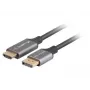 Lanberg CA-DPHD-20CU-0018-BK vaizdo kabelio adapteris 1,8 m DisplayPort HDMI A tipo (standartinis) juoda, sidabrinė