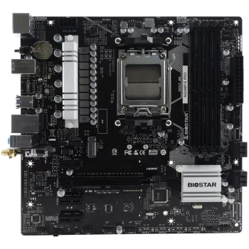 Motininė plokštė BIOSTAR A620MP-E PRO — AMD A620 microATX, Socket AM5, DDR5, 4 DIMM, max 128 GB, 2.5Gb LAN