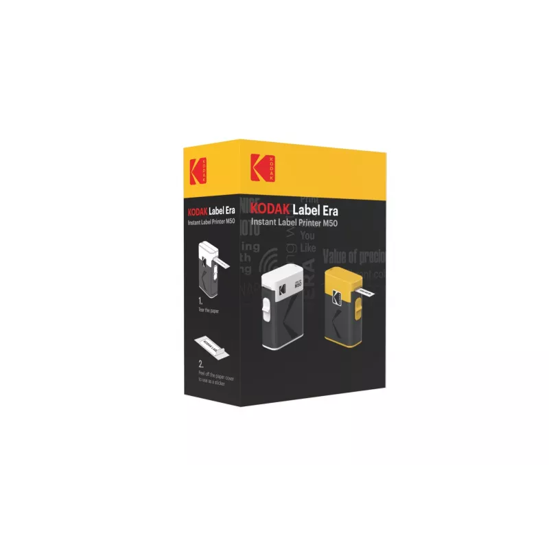 Etikečių spausdintuvo kasečių rinkinys Kodak M50 Label Era, geltonas papildymo kasetė M50Y su 13 etikečių ritinėlių
