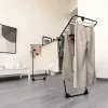 Drabužių džiovinimo stovas VILEDA Infinity Flex Ultimate Telescopic — juodas, dengtas aliuminis, 30 m džiovinimo vietos, sulankstomas, ratukai