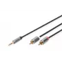 Digitus | Stereo 3,5 mm į 2 RCA skirstytuvas Y, M į M | DB-510330-018-S | 3,5 mm stereo | 2x RCA kištukas