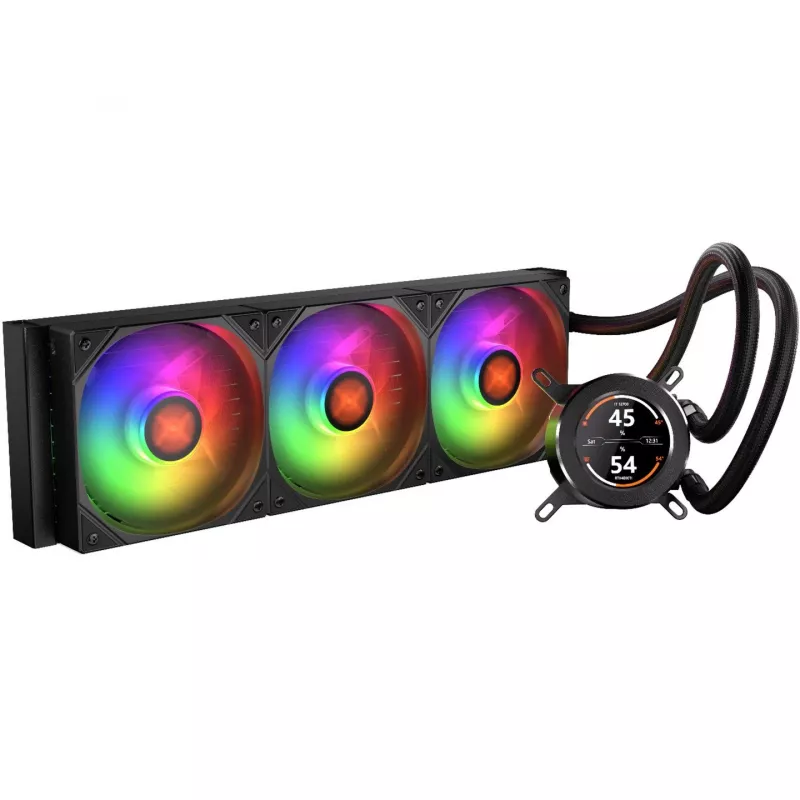 HydroGlance 360 LCD, skysčio aušinimas juodas