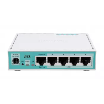 Mikrotik hEX laidinis maršrutizatorius Gigabit Ethernet baltas