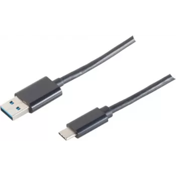 USB laidas S/CONN 14-10006 USB 3.2 Gen 1 1m USB A USB C juodas