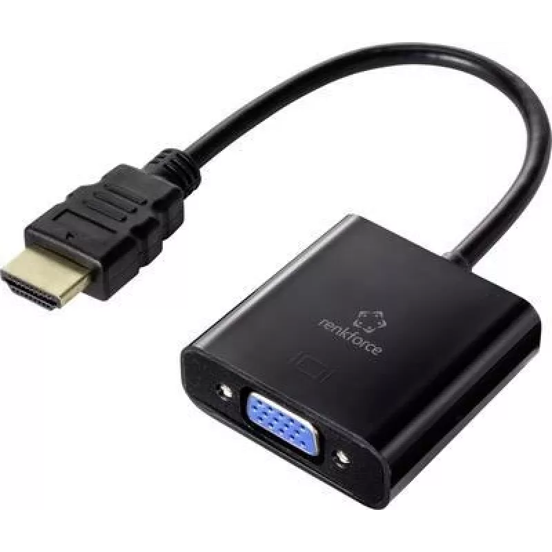 Renkforce RF-4531578 kabelio adapteris HDMI VGA - 3,5 mm juodas (RF-4531578)