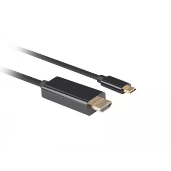 Lanberg USB-C į HDMI laidas, 0,5 m 4K/60Hz, juodas | Lanberg | USB-C į HDMI laidas | CA-CMHD-10CU-0005-BK | 0,5 m