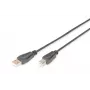 Digitus ASSMANN - USB kabelis - USB Type A, 4 kontaktų (kištukas) - USB Type B, 4 kontaktų (kištukas) - 50 cm (USB/USB 2.0) - juodas (AK-300105-005-S)
