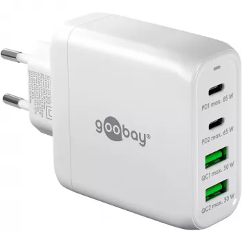 Goobay 64818 Įkroviklis mobiliesiems įrenginiams Ausinėms - Nešiojamajam kompiuteriui - Išmaniajam telefonui Balta AC Greitasis įkrovimas Patalpose (64818)