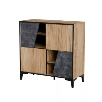 Cama 4D Knygų spinta OVO 90x38xH90 ąžuolas/betonas