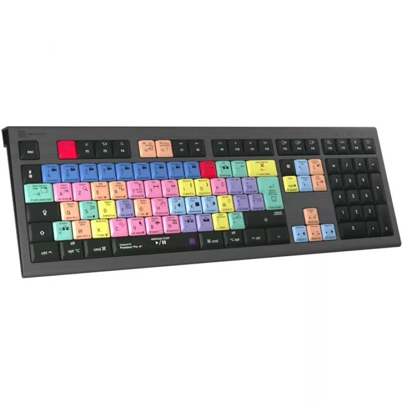 Logickeyboard Adobe Premiere Pro CC ASTRA 2 apšviesta klaviatūra Mac prancūziška (LKB-PPROCC-A2M-FR)