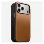 Mobiliojo telefono dėklas Nomad Modern Leather Folio, skirtas iPhone 17 Pro Max — ruda, tinka iki 17,5 cm (6,9 col.) ekranui, 4 kortelių kišenės