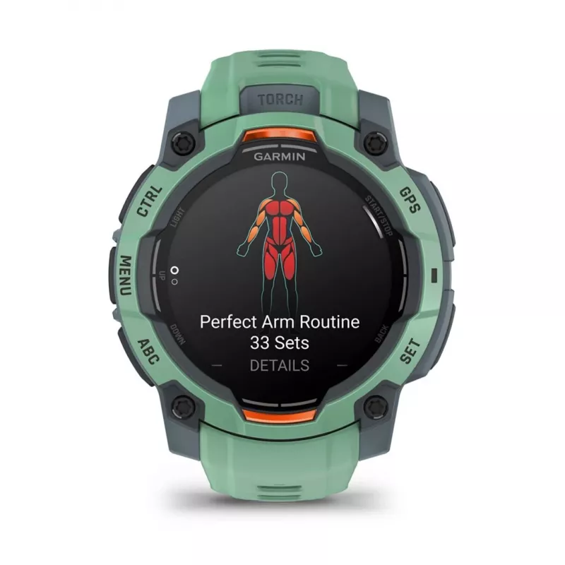 Garmin Instinct 3 AMOLED 3,05 cm (1,2) 45 mm Skaitmeninis 390 x 390 pikselių Jutiklinis ekranas Žalias GPS (palydovinis)