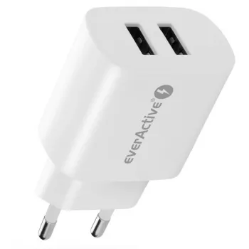 PHONE CHARGER 2X USB 2, 4A 12W WHITE