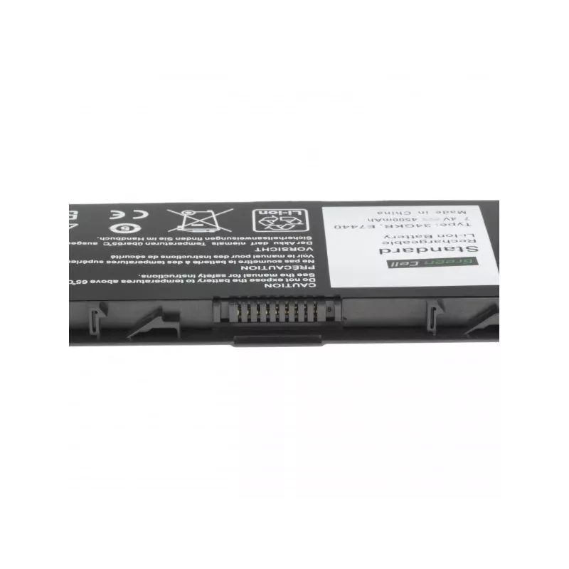 Baterija Green Cell DE93, skirta DELL Latitude E7440, Li‑Ion 7.4V 4500mAh, 4 celės, juoda
