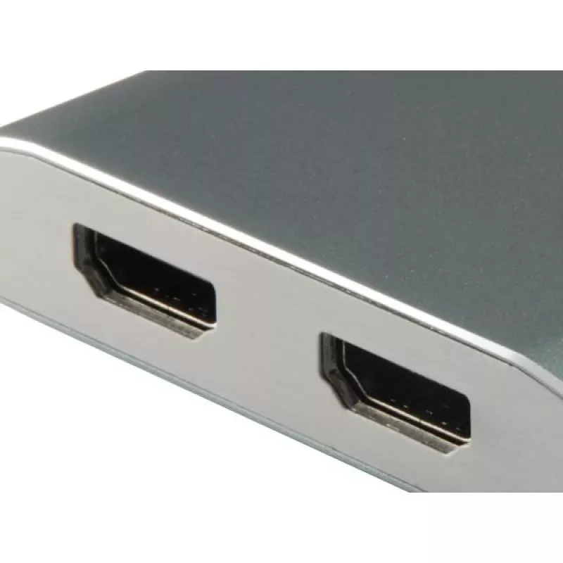 Equip USB Type C į 2 x HDMI patelės adapteris, 3.2 Gen 1 (3.1 Gen 1), USB Type-C, HDMI išvestis, 4096 x 2160 pikselių