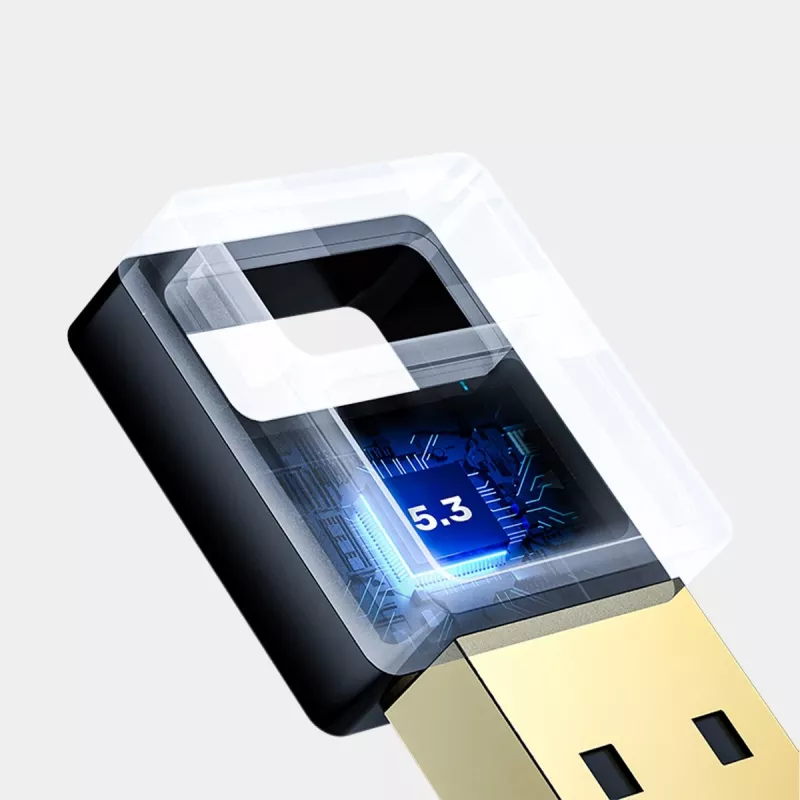 USB Bluetooth adapteris Unitek B105B — USB 2.0 Type-A, BLE v5.3, 3 Mbit/s, juodas, „Plug-and-Play“