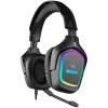 Žaidimų ausinės su mikrofonu AP-U750MV, juodos (USB, RGB)