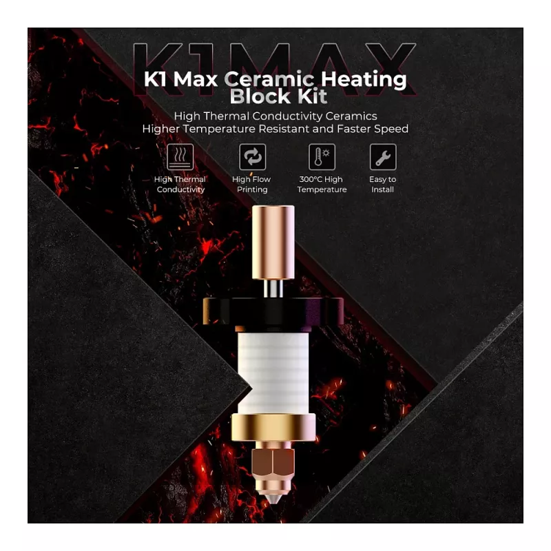 Šildytuvo blokas Creality 3D 4001030123 K1 K1Max juoda vario raudona