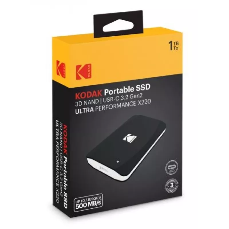 SSD diskas Kodak 1TB Portable 2,5 colio 3.2Gen2 X220