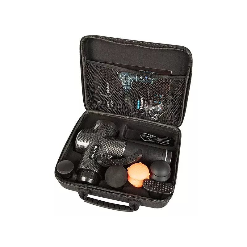 Rankinis perkusinis masažo pistoletas BLOW Wave 4000 modelis 44-340# — 32 intensyvumo lygiai, 2200 mAh baterija, USB-C