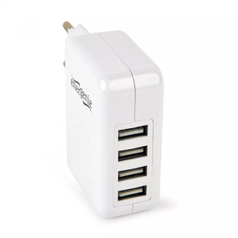 UNIVERSALUS USB ĮKROVIKLIS BALTAS/4 PORTŲ EG-U4AC-02 GEMBIRD