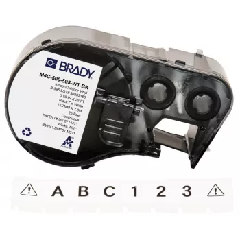 Brady Corporation M4C-500-595-WT-BK Vinilas juodas ant balto 12,70 mm x 7,62 m nuolatinis (170818)