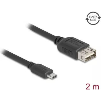USB laidas DELOCK 81519 — USB 2.0, Micro‑USB B į USB A, 2 m, juodas