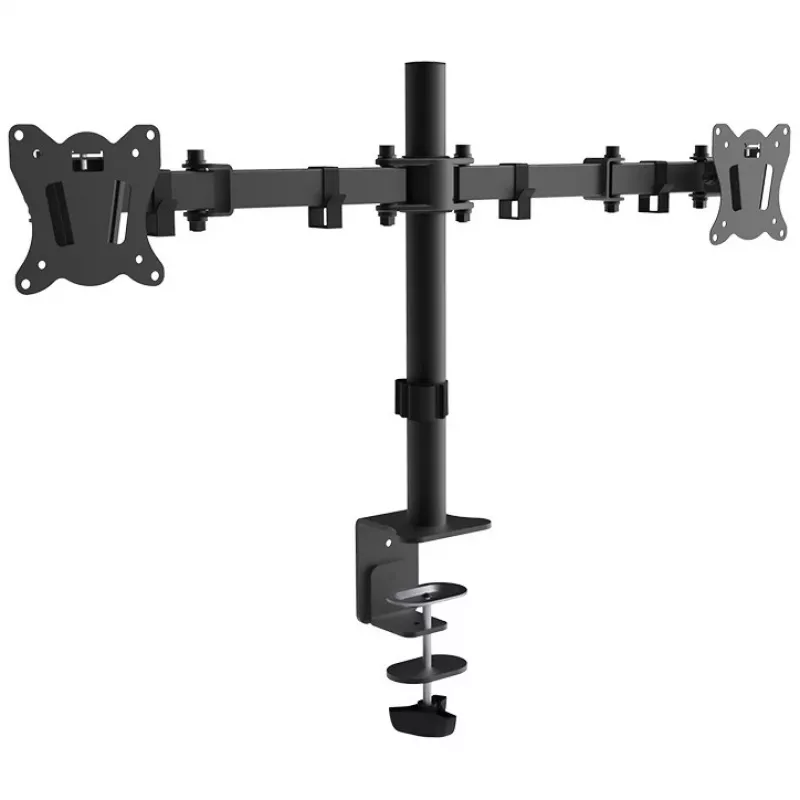 Dvigubas monitoriaus stalo laikiklis MONTIS Dual Monitor Mount Everest MT015, 13–27 colių, 2 rankos, maks. 16 kg, VESA 75x75–100x100, juodas