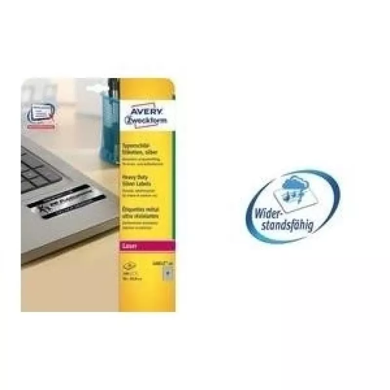 Lipnios spausdintuvo etiketės AVERY L6013-20 Sidabrinės didelio patvarumo etiketės
