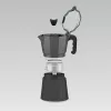 “Moka” kavos virimo aparatas Maestro MR-1666-6-Juoda — rankinis viryklės kavos virimo aparatas, 6 puodeliams, 300 ml, juodo aliuminio
