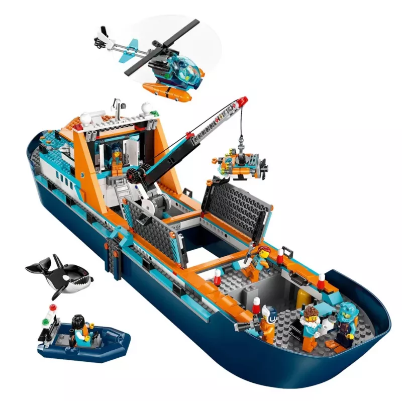 Konstravimo žaislas LEGO City Arkties tyrinėjimo laivas 60368 — 815 dalių, 7+ metų, yra 4 minifigūrėlės