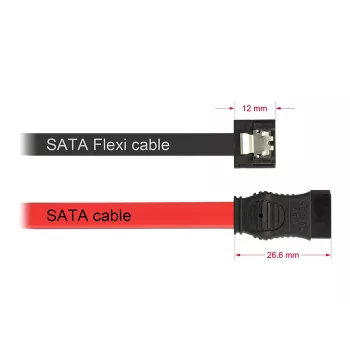 SATA kabelis DeLOCK 0,2m 2xSATAIII juodas